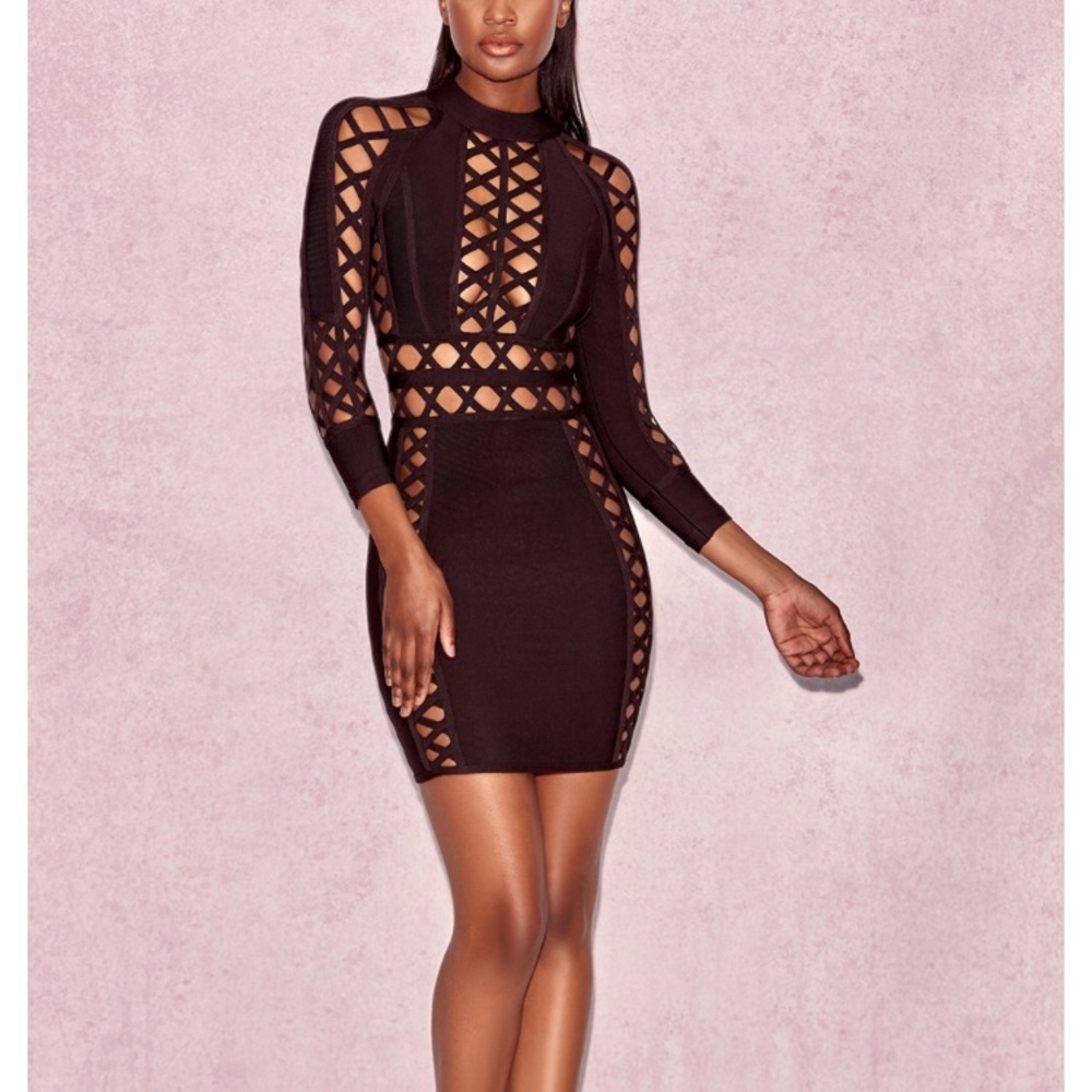 Bandage mid sleeve dress